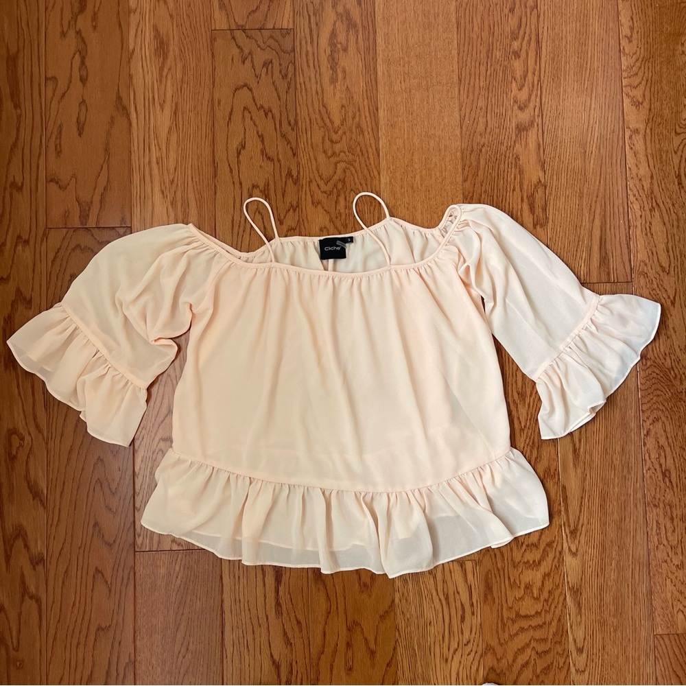 Cliche light coral blouse top in size small